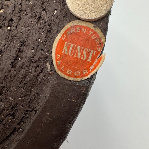 Vintage Bangholm Keramik Bowl Made in Denmark Studio  brown blue abstract design - Picture 4 of 11